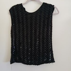 Vintage Black Sequin Tank Top